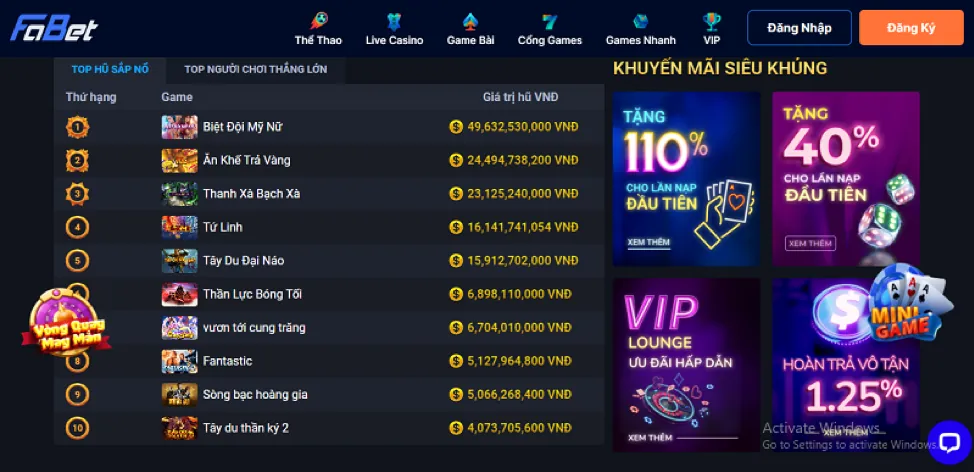 Slot jackpot lũy tiến